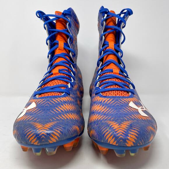 Under Armour Clutch Highlight High Top Football Cleats 13 Blue Orange main image 10